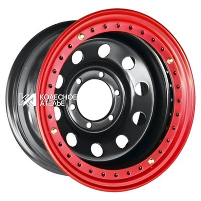 Off-Road Wheels УАЗ с бедлоком (красный) Черный 10x15/5x139.7 D110 ET-44  